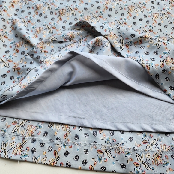 Ann Taylor Blue Brown Black Floral Print Pencil Straight Lined Skirt Pullover M - Picture 2 of 10